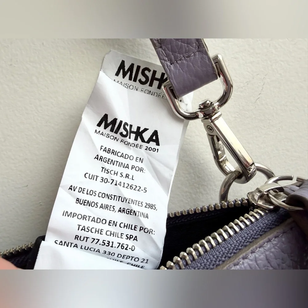 MISHKA Leather Purse Sobre Sigrid Crossbody Clutch Wristlet bag